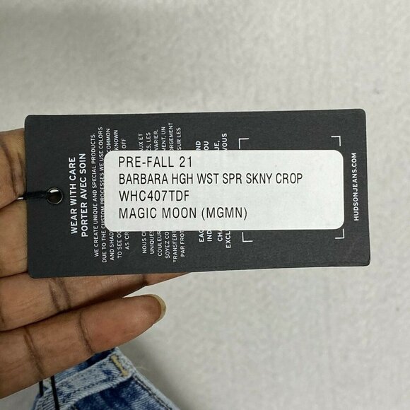 Hudson Womens Barbara High Rise Distressed Blue Denim Super Skinny‎ Jeans SZ 25 - Picture 8 of 11